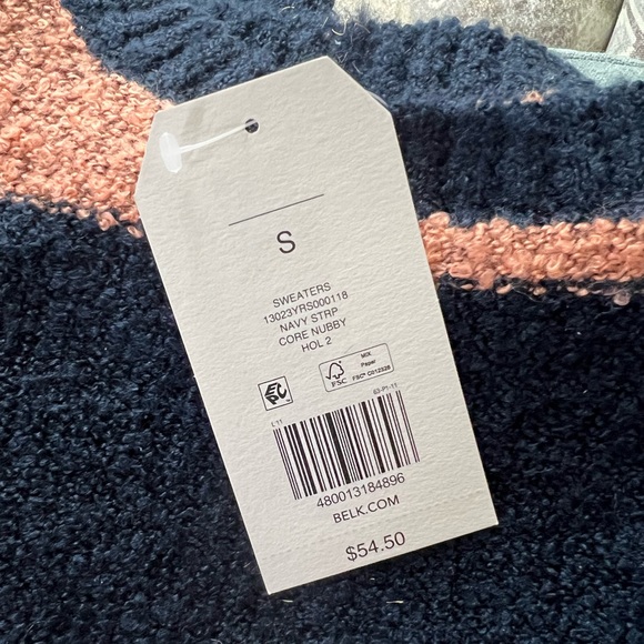 NWT Wonderly Striped Sweater Size Small with Side Slit Detail. - Picture 5 of 5